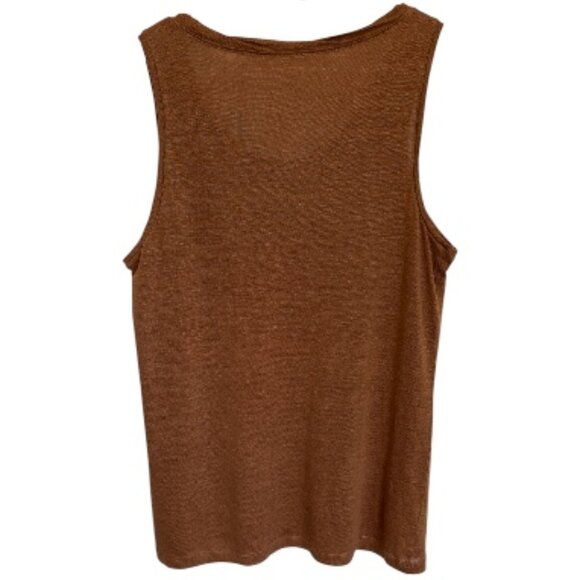 Ann Taylor Loft 100% Linen Tank Top L Lightweight Classic Casual Fall Layering - Picture 5 of 6